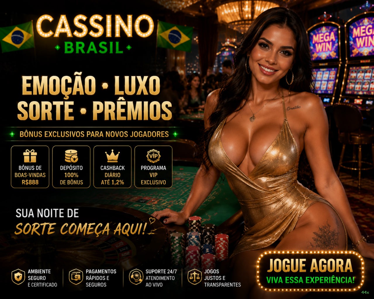 44x - Entre no Jogo e Ganhe Muito no Cassino Online Mais Seguro do Brasil!